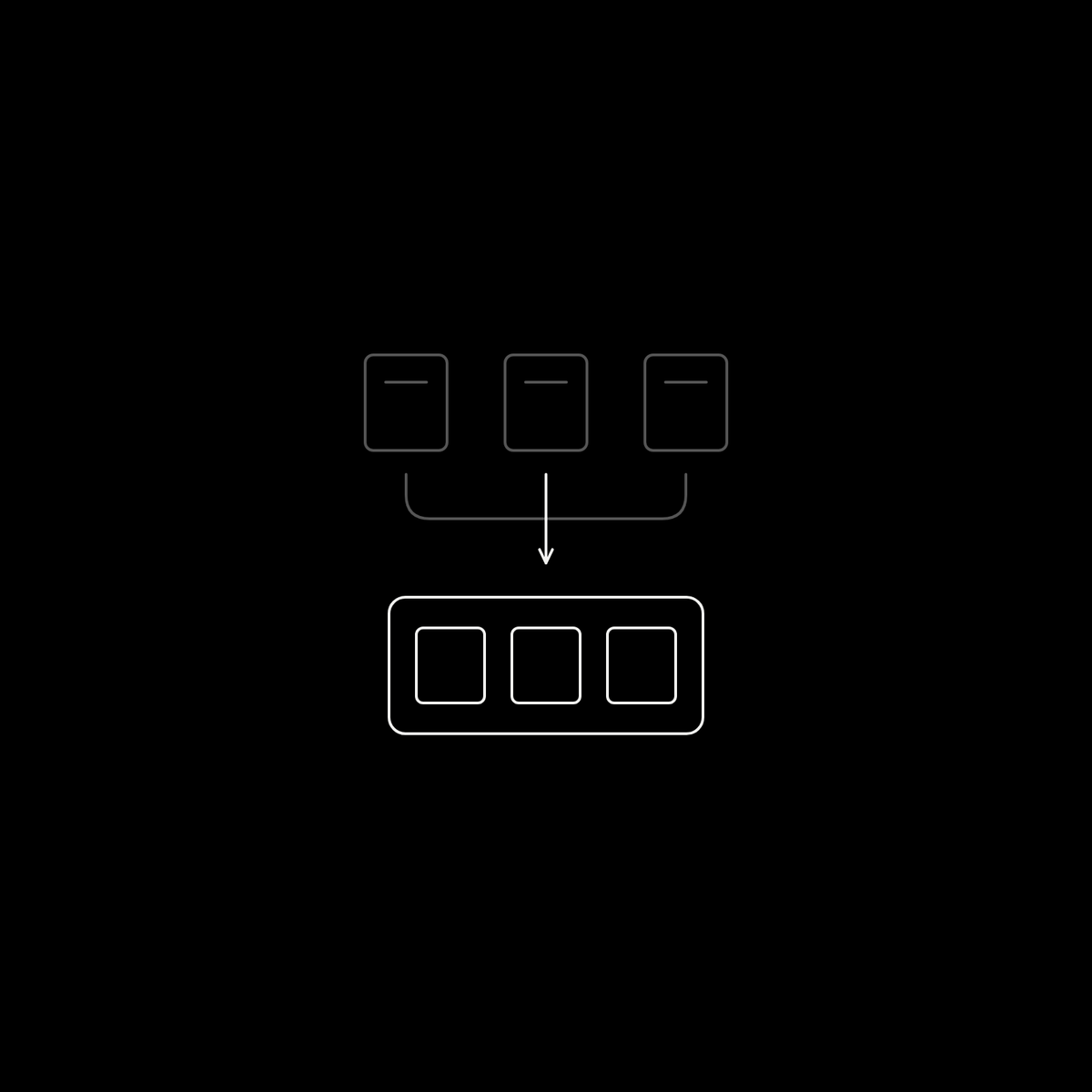 Three source modules converge into one organised theme bundle.